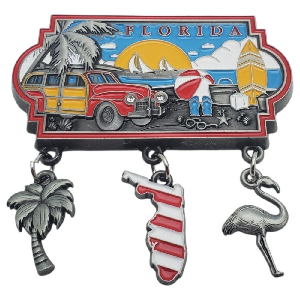 Florida Souvenir Fridge Magnet Travel Tourist Gift Car Palm Tree‎ Flamingo Charm